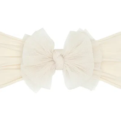Baby Bling Tulle Fab Headband In Pleated Oatmeal