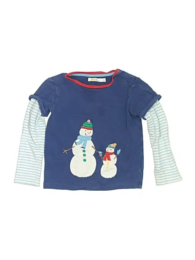 Pre-owned Baby Boden Kids' 3/4 Sleeve T-shirt In Blue