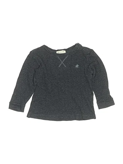 Pre-owned Baby Cottons Kids' Long Sleeve Henley Shirt In Gray