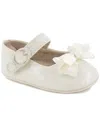 Baby Deer Baby Girl Patent Skimmer With Fancy Bow And Strap In White
