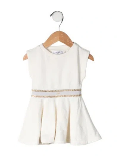 Pre-owned Baby Dior Babies' Cotton-blend Short Sleeve Dress In Neutrals