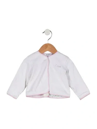 Pre-owned Baby Dior Babies' Infants Girls' Crystal Embellished Jacket In White