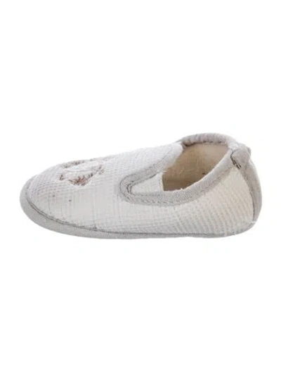 Pre-owned Baby Dior Babies' Waffle Knit Slip-on Booties In Neutrals