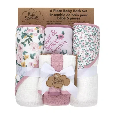Baby Essentials 6-pc. Hooded Towel In Pink