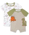 Baby Essentials Baby Boy 2-pc. Dinosaur Rompers Set In Green