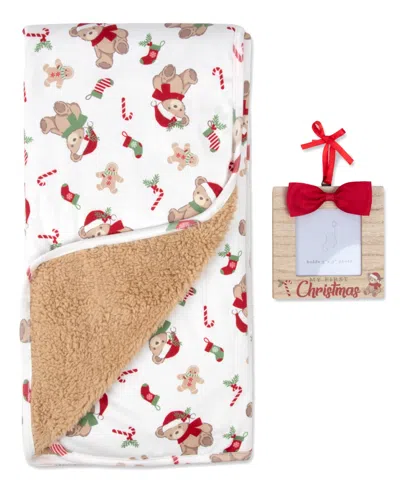 Baby Essentials Baby Boy Or Baby Girl My 1st Christmas Holiday-print Blanket And Frame, 2-piece Set In Multi