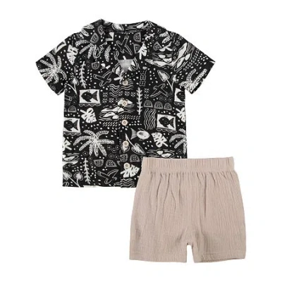 Baby Essentials Baby Boys 2-pc. Short Set In Black