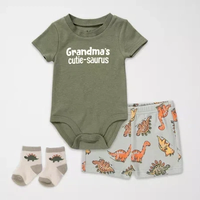 Baby Essentials Baby Boys 3-pc. Short Set In Multi