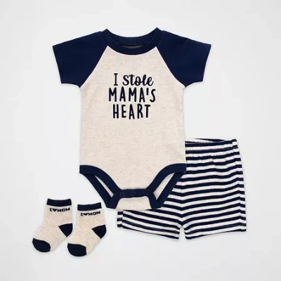 Baby Essentials Baby Boys 3-pc. Short Set In Multi