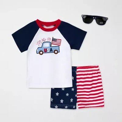 Baby Essentials Baby Boys 3-pc. Short Set In Multi