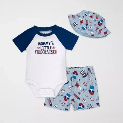 Baby Essentials Baby Boys 3-pc. Short Set In Multi