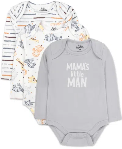 Baby Essentials Baby Boys' Crewneck Long-sleeve 3-piece Bodysuit Set In Multi