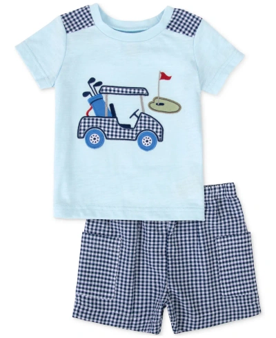 Baby Essentials Baby Boys Golf Cart T-shirt And Shorts, 2 Piece Set In Navy