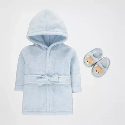 Baby Essentials Baby Boys Knee Length Long Sleeve Robe In Blue