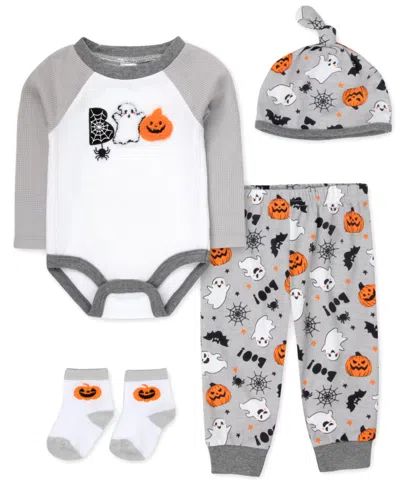 Baby Essentials Baby Boys' My First Halloween Bear Bodysuit, Jogger Pants, Socks And Hat, 4-piece Set In Multi