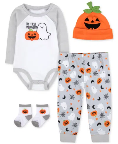Baby Essentials Baby Boys My First Halloween Bodysuit, Pants, Cap & Socks, 4 Piece Set In Multi