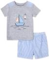 BABY ESSENTIALS BABY BOYS SAILBOAT T-SHIRT AND SHORTS, 2 PIECE SET