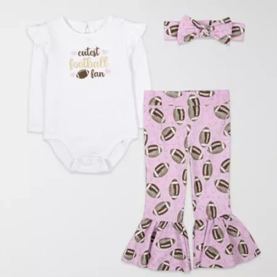 Baby Essentials Baby Girls 3-pc. Baby Clothing Set In Multi