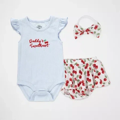 Baby Essentials Baby Girls 3-pc. Short Set In Blue