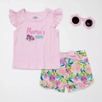 Baby Essentials Baby Girls 3-pc. Short Set In Pink