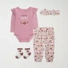 Baby Essentials Baby Girls 4-pc. Baby Clothing Set In Multi