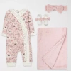Baby Essentials Baby Girls 4-pc. Baby Clothing Set In Pink