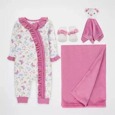 Baby Essentials Baby Girls 4-pc. Baby Clothing Set In Pink