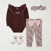Baby Essentials Baby Girls 4-pc. Baby Clothing Set In Multi