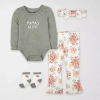 Baby Essentials Baby Girls 4-pc. Pant Set In Multi