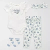 Baby Essentials Baby Girls 4-pc. Pant Set In White