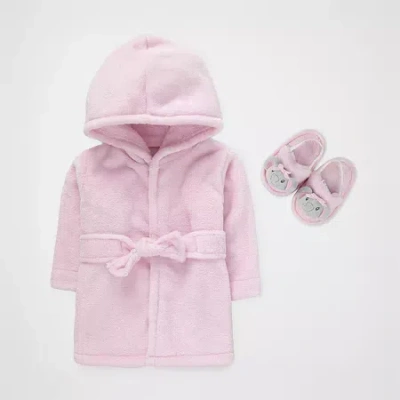 Baby Essentials Baby Girls Knee Length Long Sleeve Robe In Pink