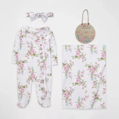 Baby Essentials Girls 4-pc. Baby Clothing Set In Multi