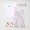 Baby Essentials Mamas Mini Baby Girls 4-pc. Pant Set In White