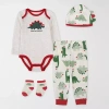 Baby Essentials Santa Saurus Baby Boys 4-pc. Pant Set In Sand