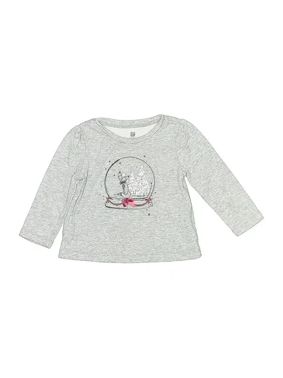 Pre-owned Baby Gap Kids' 3/4 Sleeve T-shirt In Gray