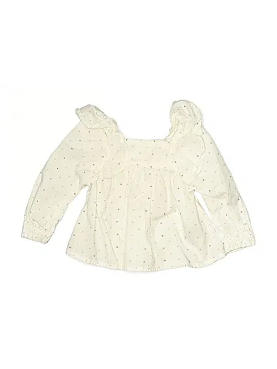 Pre-owned Baby Gap Babies' Long Sleeve Blouse In Ivory