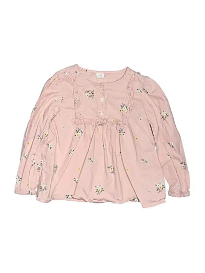 Pre-owned Baby Gap Kids' Long Sleeve Blouse In Pink