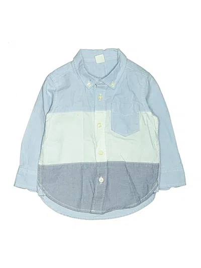 Pre-owned Baby Gap Kids' Long Sleeve Button Down Shirt In Blue