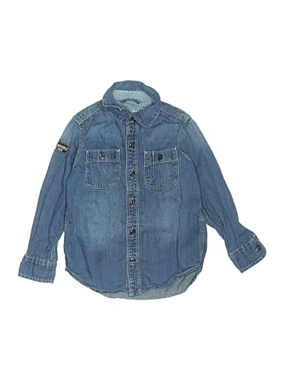 Pre-owned Baby Gap Kids' Long Sleeve Button Down Shirt In Blue