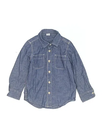 Pre-owned Baby Gap Kids' Long Sleeve Button Down Shirt In Blue