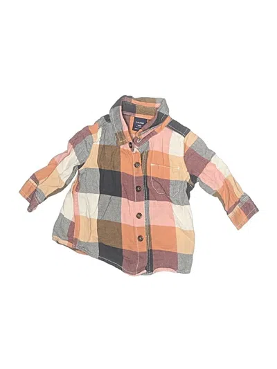 Pre-owned Baby Gap Babies' Long Sleeve Button Down Shirt In Brown