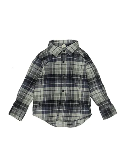 Pre-owned Baby Gap Kids' Long Sleeve Button Down Shirt In Green