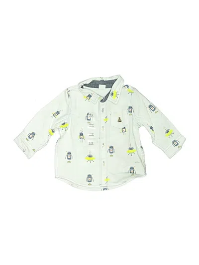 Pre-owned Baby Gap Babies' Long Sleeve Button Down Shirt In Green