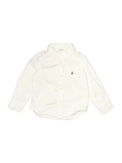 Pre-owned Baby Gap Kids' Long Sleeve Button Down Shirt In Ivory