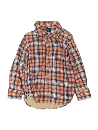 Pre-owned Baby Gap Kids' Long Sleeve Button Down Shirt In Orange