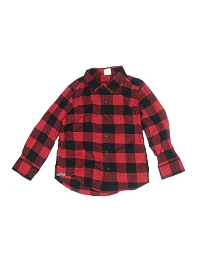 Pre-owned Baby Gap Kids' Long Sleeve Button Down Shirt In Red