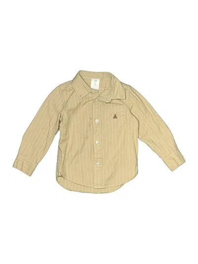 Pre-owned Baby Gap Kids' Long Sleeve Button Down Shirt In Yellow