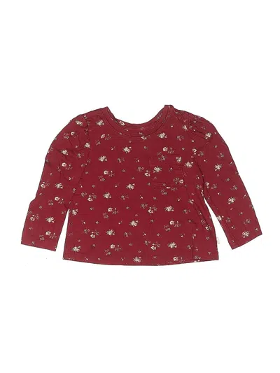 Pre-owned Baby Gap Kids' Long Sleeve Henley Shirt In Red