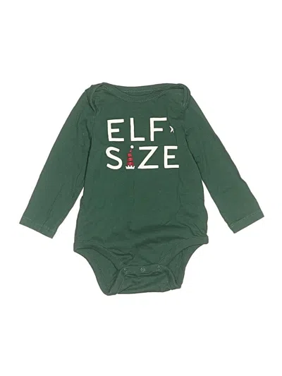 Pre-owned Baby Gap Kids' Long Sleeve Onesie In Green