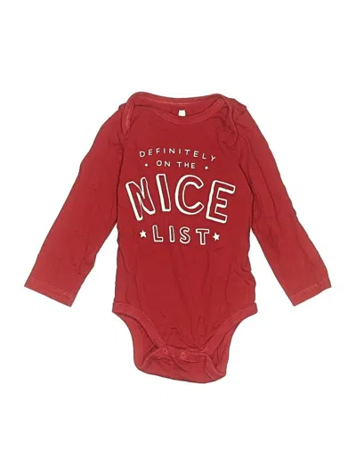 Pre-owned Baby Gap Kids' Long Sleeve Onesie In Red